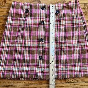 Plaid Button-Up Skirt by Maeve